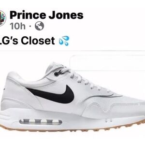 Jordan Taylor Men’s White Sneakers with Black Swoosh and Gum Outsole